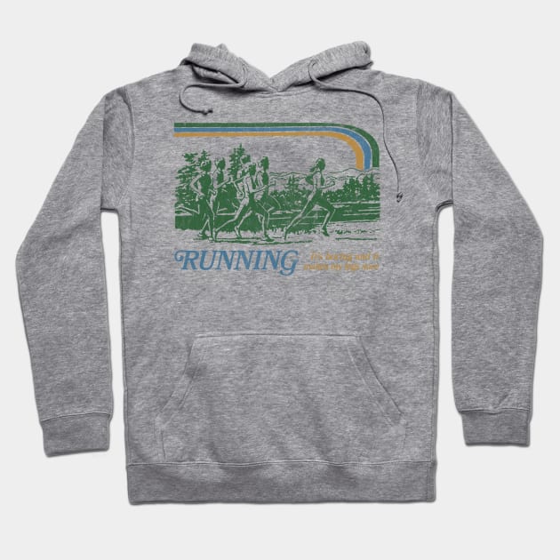 Running / 80s Vintage Style Parody Design Hoodie by DankFutura